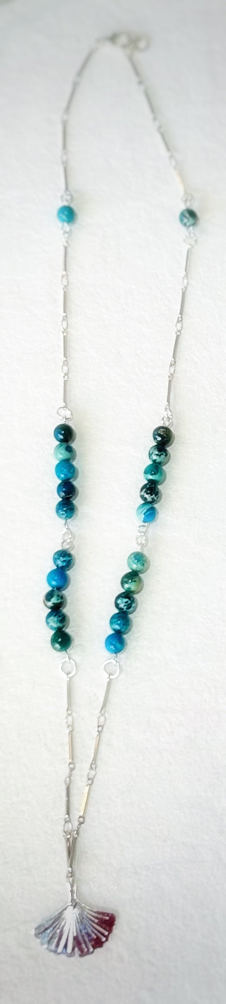 Collier Jaspe Impérial et feuilles de Ginko