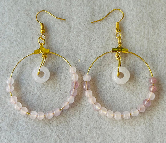 Créoles en quartz rose