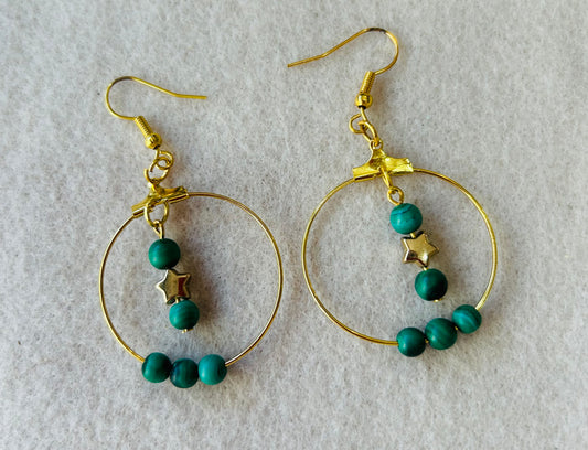 Créoles en malachite