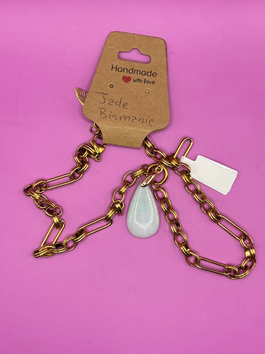 Pendentif de Jade Birmanie avec base en chaine