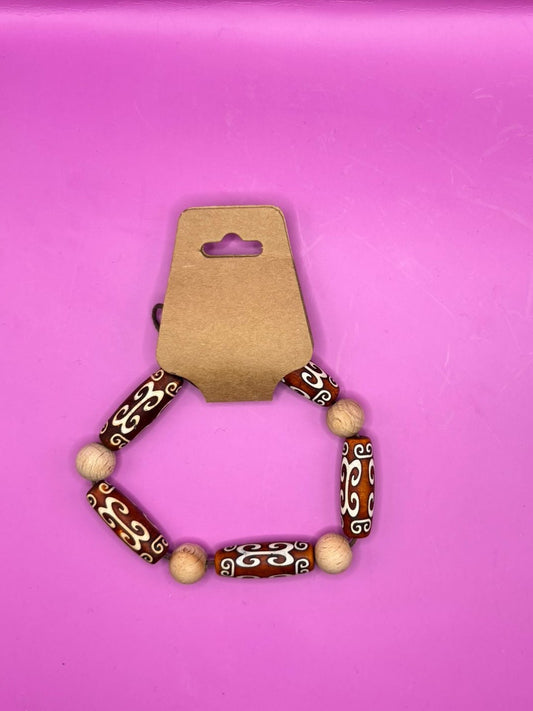 Bracelet Tibétain en Agate Dzi – Énergie & Artisanat Sacré