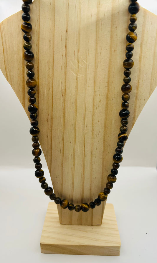 Collier élastique œil du tigre avec fermoirs - Protection, force et élégance